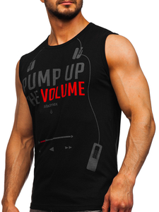 Mintás fekete színű tank-top Bolf 14815