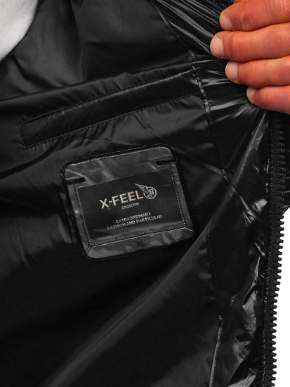 Fekete színű steppelt téli férfi dzseki Bolf 9981