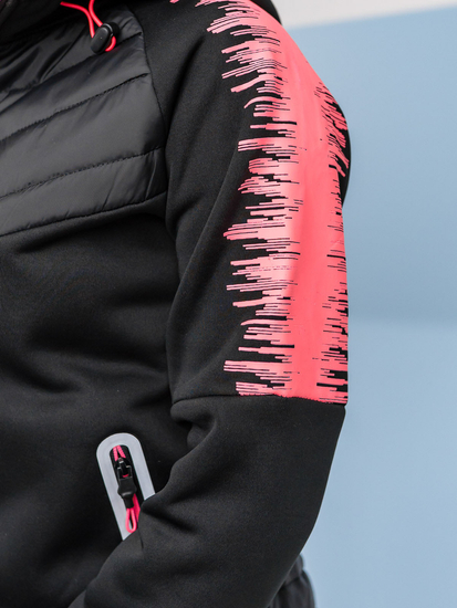 Steppelt átmeneti női dzseki kapucnival fekete színben Bolf KSW4007