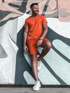 Férfi póló minta nélkül narancssárga színben Bolf 2005-32