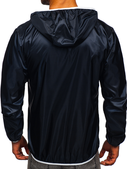 Átmeneti férfi széldzseki kapucnival gránátkék BOLF 5060