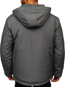 Téli férfi sportdzseki grafit színben Bolf HH011