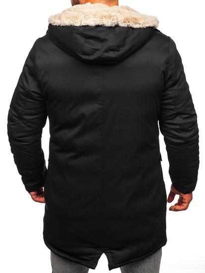 Téli férfi parka fekete színben Bolf 22M37