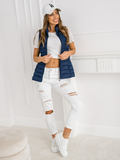 Gránátkék színű steppelt női mellény Bolf 16M9156