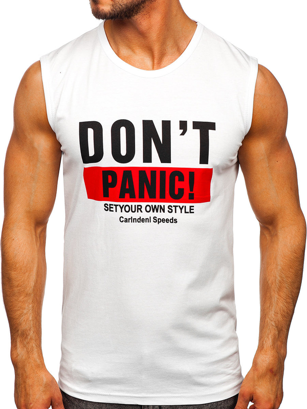 Mintás tank-top fehér színben Bolf 14827