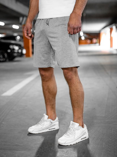 Férfi melegítő rövidnadrág szürke színben Bolf  8K100