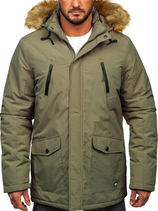 Khaki férfi téli parka kabát Bolf WX032B