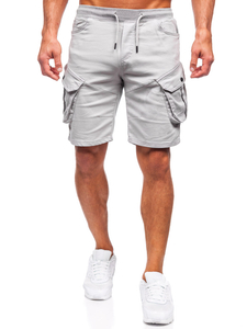 Szürke anyagból készült férfi cargo rövidnadrág Bolf 384K