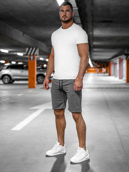 Férfi rövid szabadidőnadrág grafit színben Bolf JX711