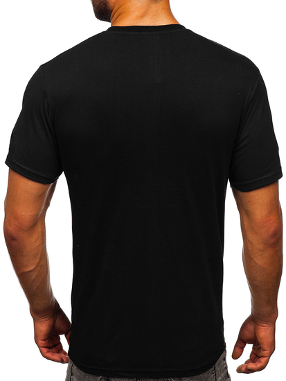 Férfi pamut nyomtatott póló Fekete Bolf KS1997