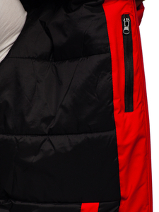 Téli férfi sportdzseki piros színben Bolf HH011