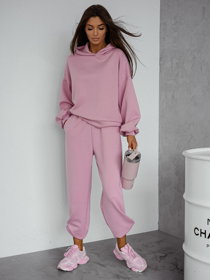 Női két darabos szett kapucnival púder Bolf 525