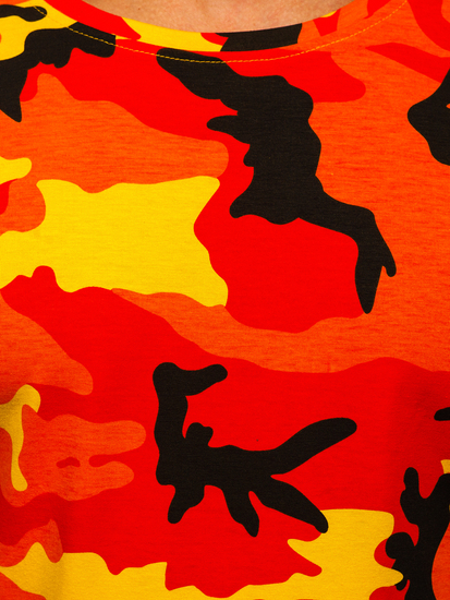 Terepmintás férfi póló narancssárga színben Bolf S807