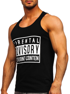 Mintás tank-top bokszoláshoz fekete színben Bolf 14855