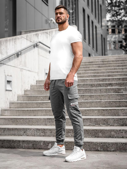 Férfi katonai jogger melegítőnadrág antracitszürke színben Bolf JX5061A