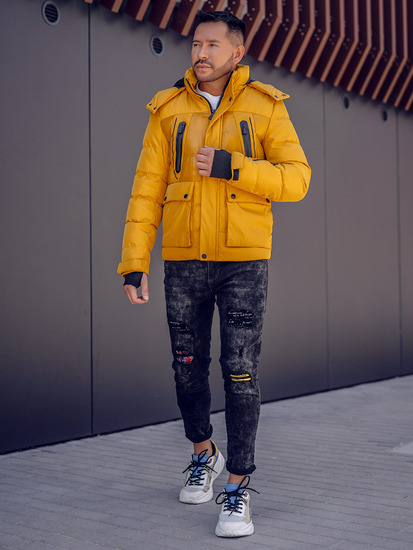 Teve férfi téli steppelt kabát Bolf 99527A