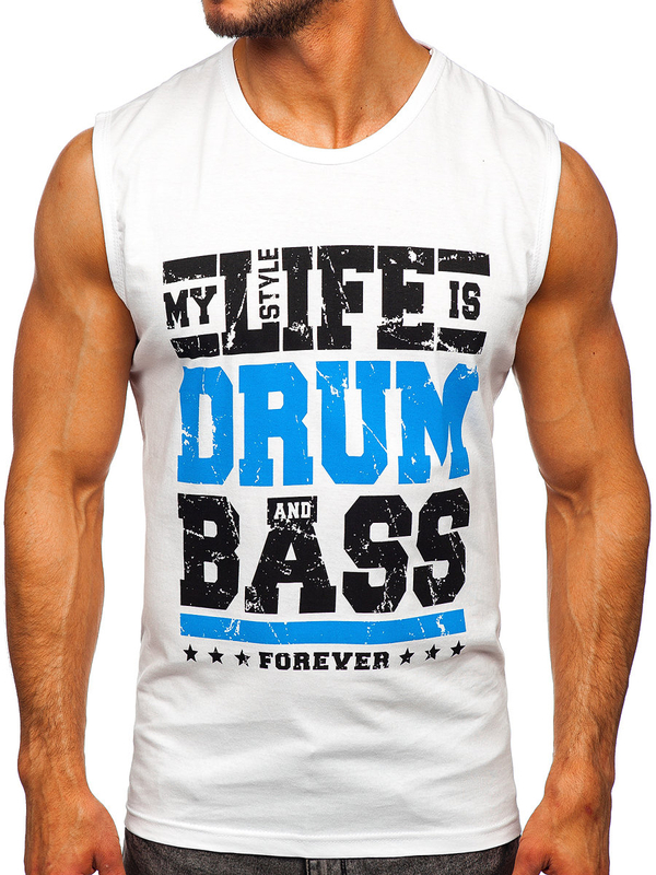 Mintás tank-top fehér színben Bolf 14810