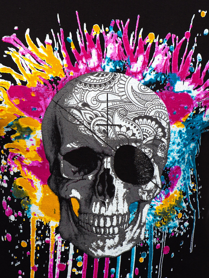 Fekete színű férfi tank-top mintával Bolf 14805