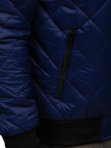 Átmeneti steppelt férfi bomberdzseki gránátkék színben Bolf MY-01A