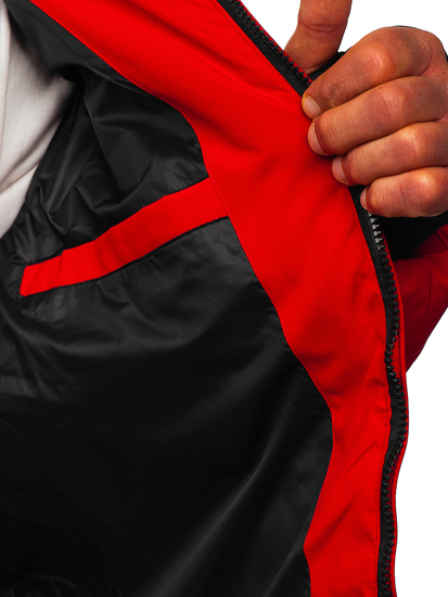 Piros steppelt férfi téli kabát Bolf 5M756