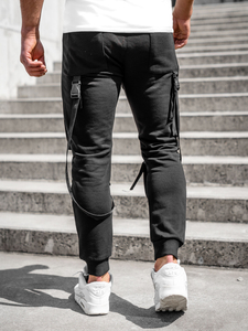 Fekete színű katonai jogger férfi melegítőnadrág Bolf 6581A