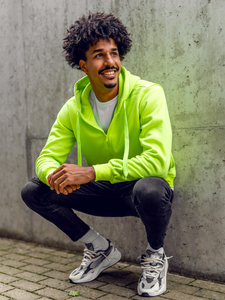 Szeladon színű férfi pulcsi kapucnival Bolf 2008A