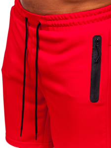 Piros pamut rövidnadrág férfi Bolf 17K532