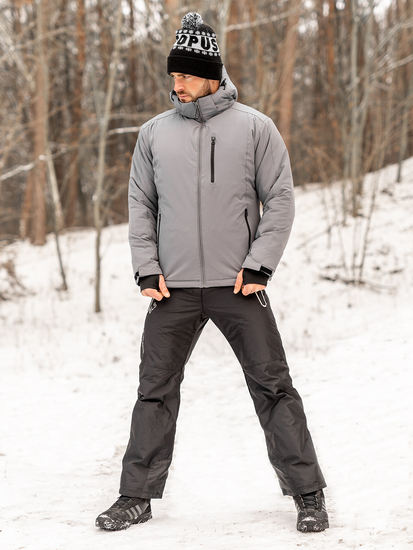 Téli férfi sportdzseki grafit színben Bolf HH011