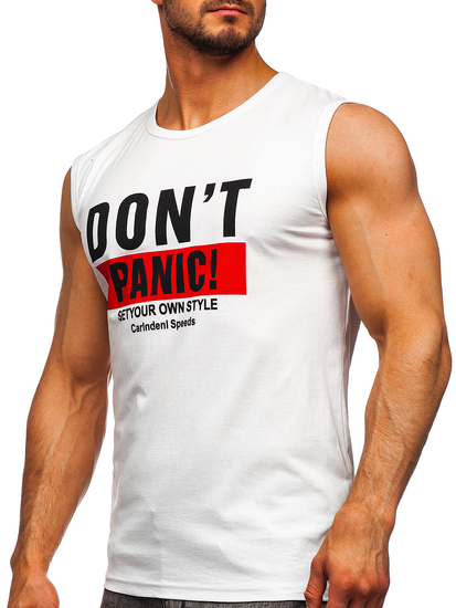 Mintás tank-top fehér színben Bolf 14827