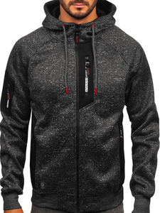 Grafit bélelt férfi kapucnis pulóver Bolf TC1306