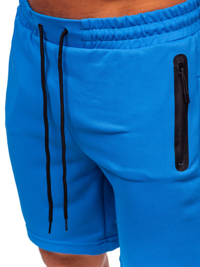 Kék pamut rövidnadrág férfi Bolf 17K532