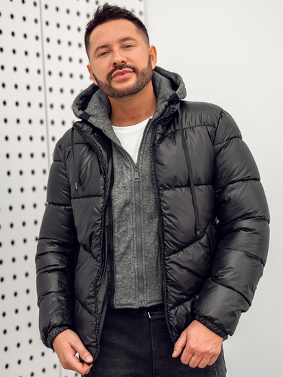 Steppelt téli férfi dzseki fekete színben Bolf B2906