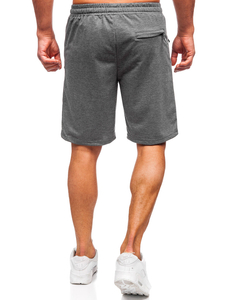 Grafitszürke pamut rövidnadrág férfi Bolf 8K1551