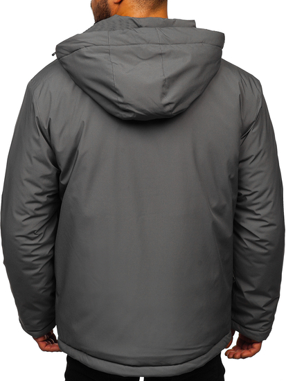 Téli férfi sportdzseki grafit színben Bolf HH011