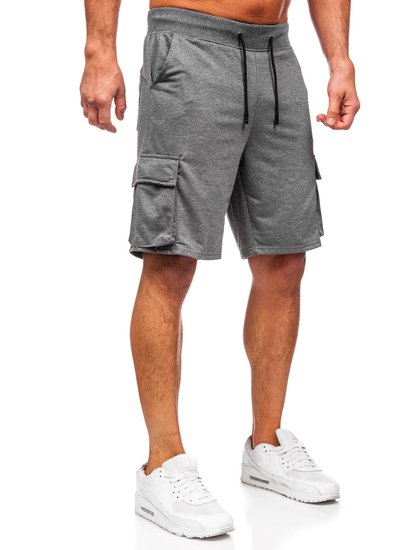 Grafitszürke pamut cargo rövidnadrág férfi Bolf 8K1505