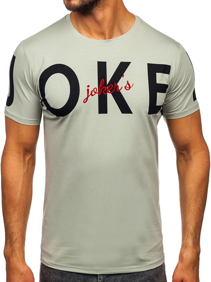 Szürke férfi póló mintával Bolf M195