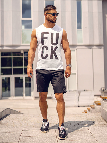 Mintás fehér színű tank-top Bolf 14820A