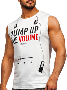 Mintás fehér színű tank-top Bolf 14815