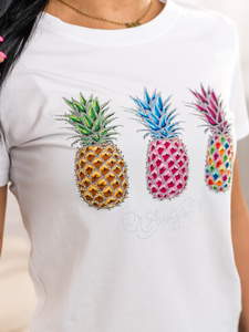 Fehér női póló applikációval Bolf 95T2522