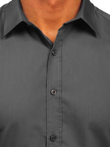 Férfi elegáns hosszú ujjú ing Világos Grafit Bolf 1703