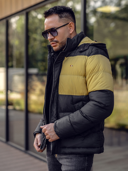 Férfi téli steppelt sportdzseki fekete Bolf 1975