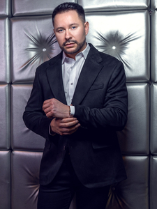 Férfi fekete bársony zakó Bolf 24410