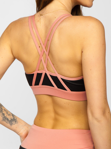 Fekete-rózsaszín női két részes sport szett Bolf XL011A1