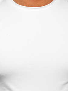 Férfi póló minta nélkül fehér színben Bolf MT3001