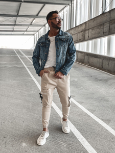 Férfi katonai jogger nadrág bézs színben Bolf 6685