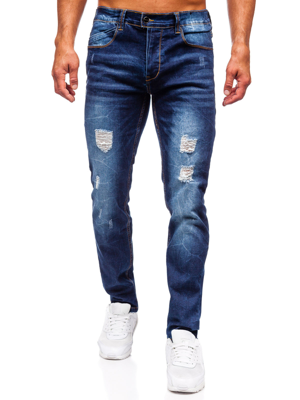 Sötétkék férfi slim fit farmernadrág Bolf MP0017BS