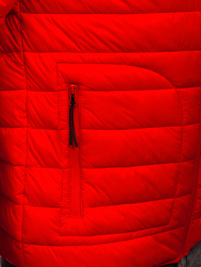 Átmeneti steppelt férfi dzseki piros színben Bolf 13007