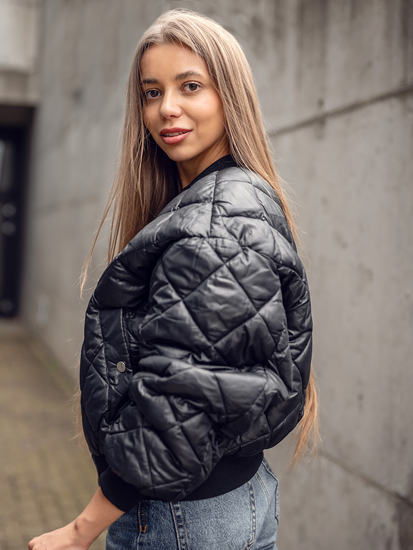 Steppelt női bomberdzseki fekete színben Bolf J9089