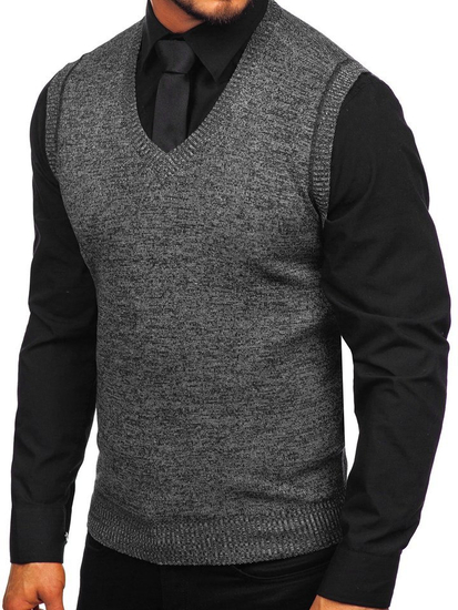 Férfi pulcsi ujjatlan fekete Bolf 8121