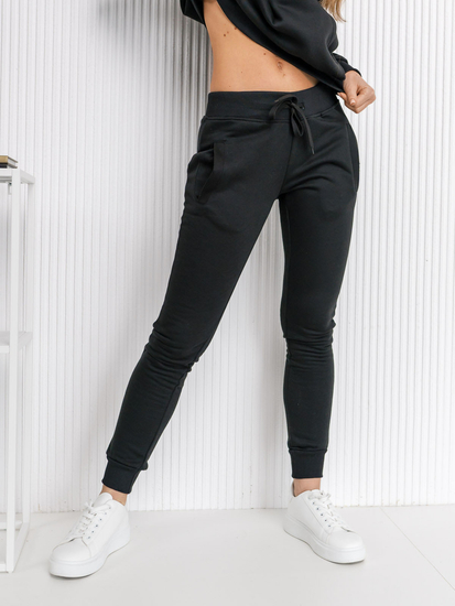 Női tréning szett kapucnival fekete színben Bolf 20382